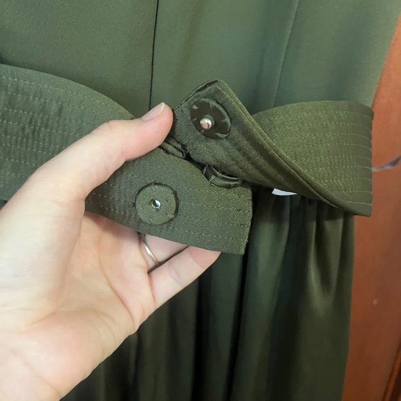 Vera Wang One-Shoulder Dress in Olive - Picture 7 of 8